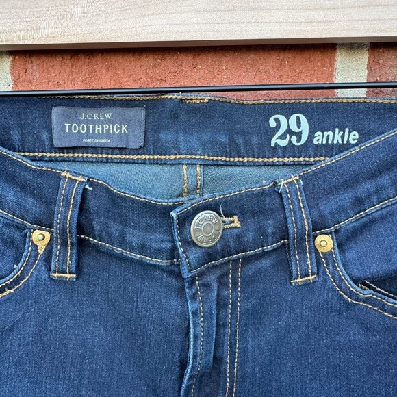 J.Crew Toothpick Jeans Size 29 Ankle Dark Wash - Picture 3 of 11